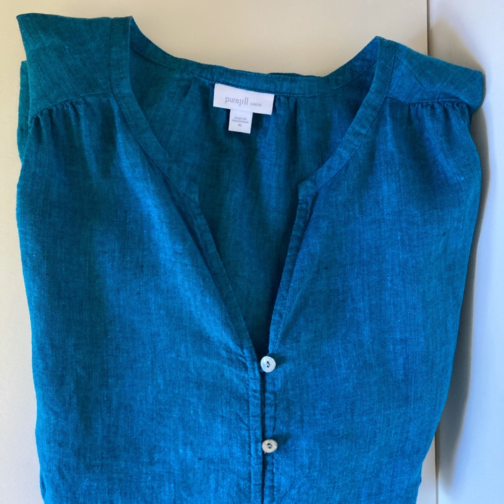 Pure Jill Easy Button Front Linen Tunic